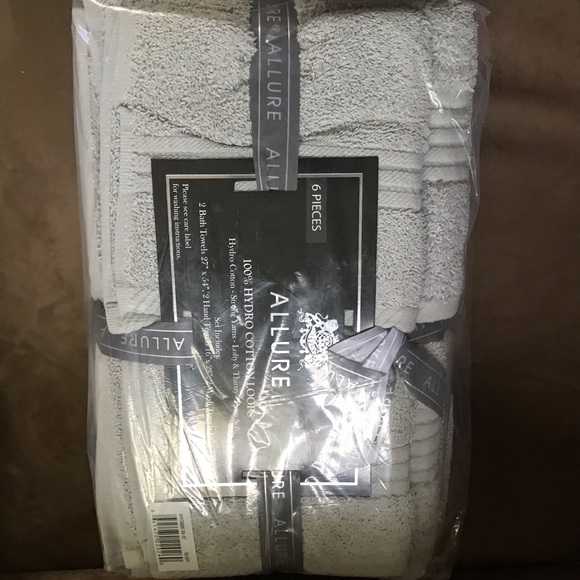 Allure Silver Gray 6-piece Bath Towel Set New - Picture 7 of 8